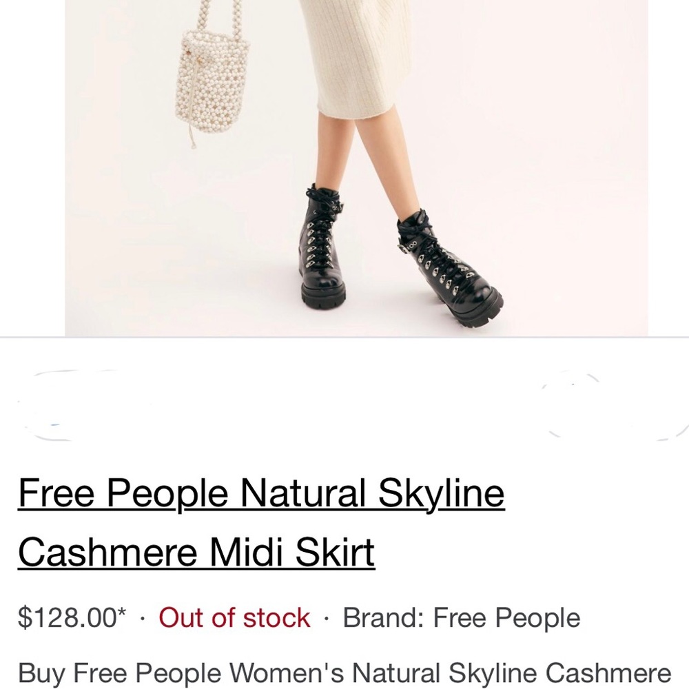 SOLD🎈Free People Skyline Cashmere Midi Skirt - Picture 6 of 7